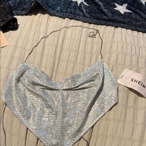 SHEIN Iridescent Sequin Bandeau